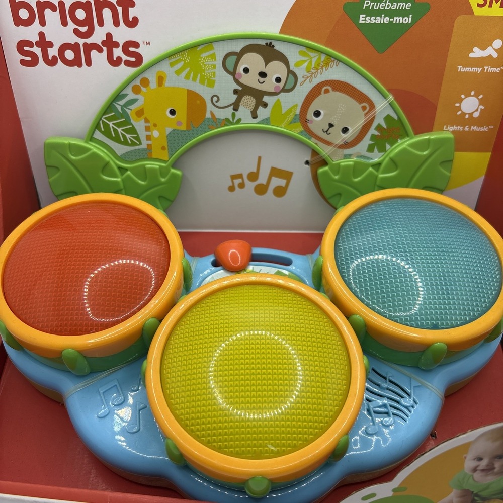 Bright Starts Safari Beats Musical Drum‎ Toy with Lights, Ages 3 Months - Picture 2 of 6